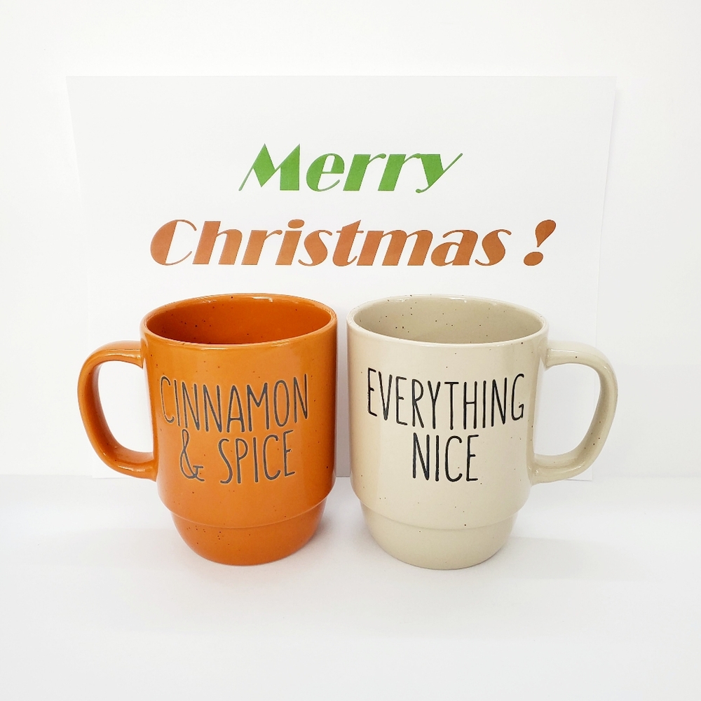 Boston Warehouse Stackable Mugs (Cinnamon & Spice, Everything Nice) Christmas